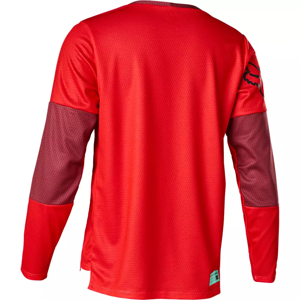 Polera Bicicleta Niño Defend Moth Rojo Fox polera bicicleta fox mtb