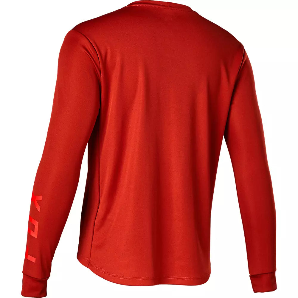 Polera Bicicleta Niño Ranger Manga Larga Rojo Fox polera bicicleta fox mtb