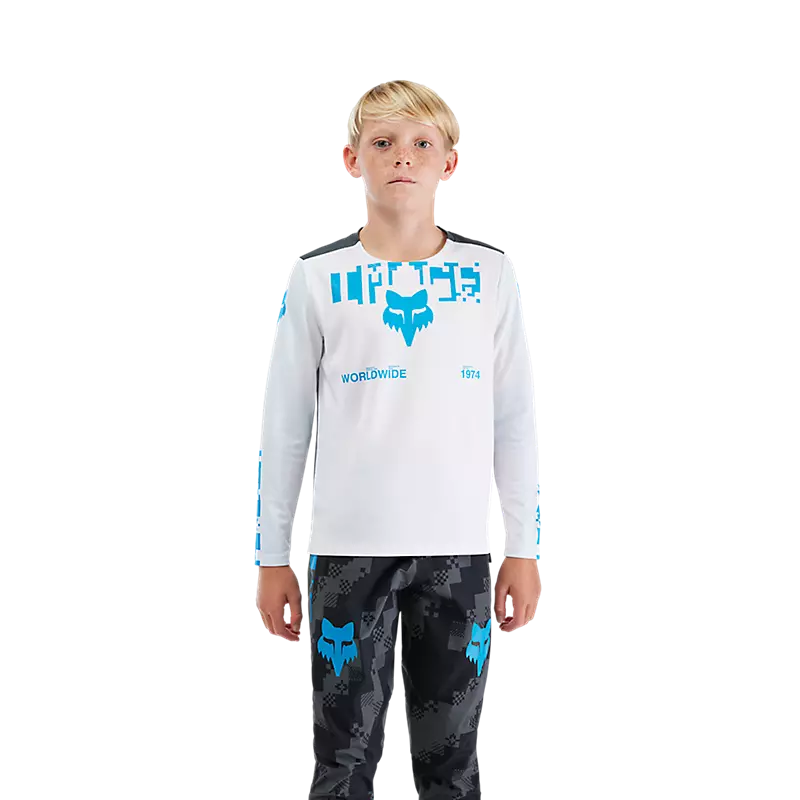 Polera Bicicleta Niño Ranger Digi Image Blanco Fox polera bicicleta fox mtb