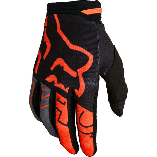 Guantes Moto Niño 180 Skew Negro/Naranjo Fox