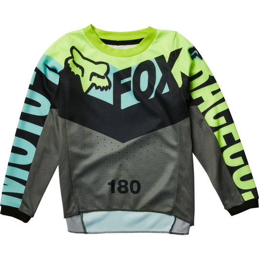 Polera Moto Infantil 180 Trice Verde Fox polera moto fox motocross