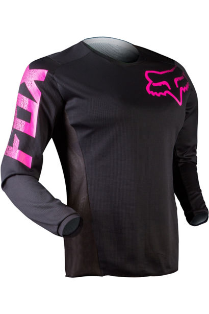 Polera Moto Mujer Blackout Blackout Negro/Rosado Fox polera moto fox motocross