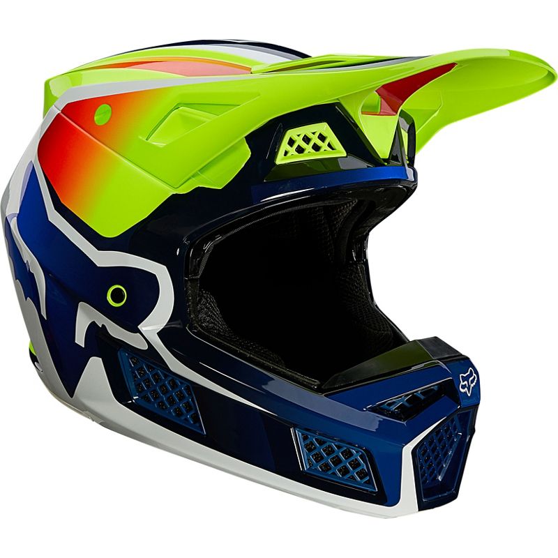 Casco Moto V3 Rs Wired Amarillo Fluor Fox | Casco Moto Fox casco fox racing motocross mtb