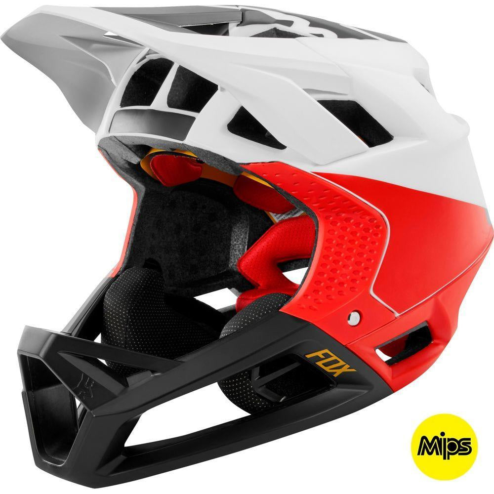 Casco Bicicleta Proframe Pistol Blanco Negro Rojo Fox | Casco MTB Fox casco fox racing motocross mtb