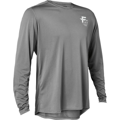 Polera Bicicleta Ranger Manga Larga Gris Fox polera bicicleta fox mtb