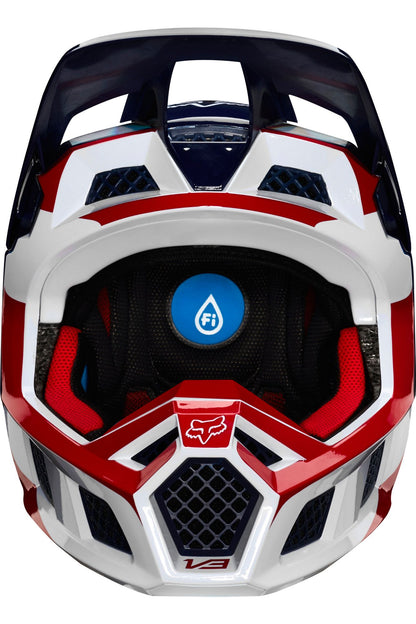 Casco Moto V3 Prey Blanco/Rojo/Azul Fox | Casco Moto Fox casco fox racing motocross mtb