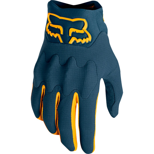 Guantes Moto Bomber Lt Azul Amarillo Fox