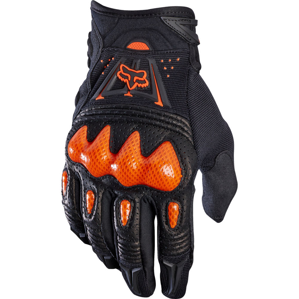 Guantes Moto Bomber Glove Negro Naranjo Fox