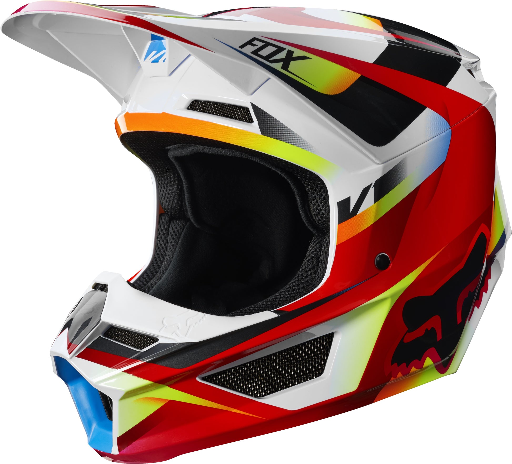 Casco Moto V1 Motif Rojo Blanco Fox | Casco Moto Fox casco fox racing motocross mtb