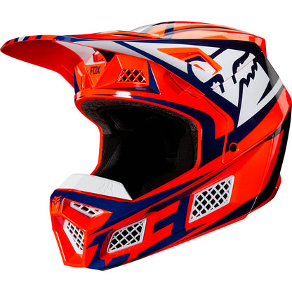 Casco Moto V3 Idol Naranjo/Azul Fox | Casco Moto Fox casco fox racing motocross mtb