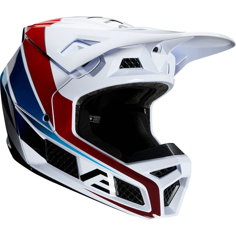 Casco Moto V3 Durven Blanco/Rojo/Azul Fox | Casco Moto Fox casco fox racing motocross mtb