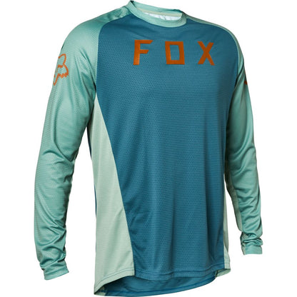 Polera Bicicleta Defend Manga Larga Azul Fox polera bicicleta fox mtb