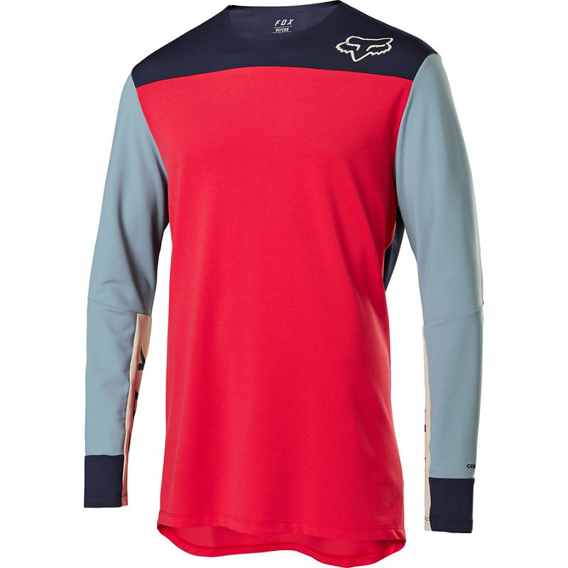 Polera Bicicleta Defend Manga Larga Delta Rojo Fox polera bicicleta fox mtb