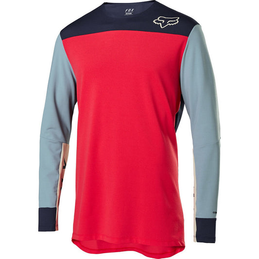 Polera Bicicleta Defend Manga Larga Delta Rojo Fox polera bicicleta fox mtb
