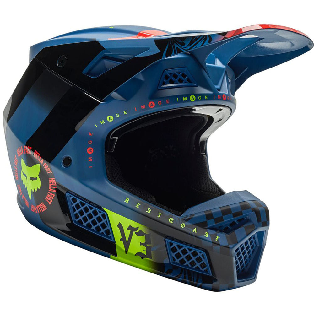 Casco Moto V3 Rs Mawlr Ece Azul Fox | Casco Moto Fox casco fox racing motocross mtb