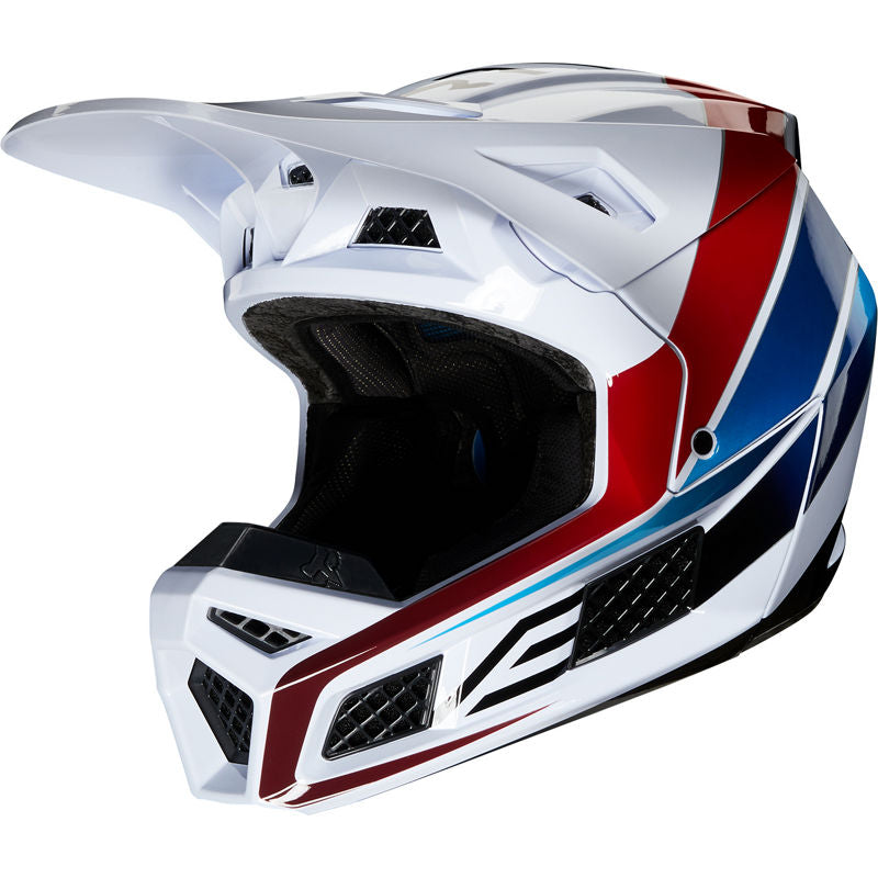 Casco Moto V3 Durven Blanco/Rojo/Azul Fox | Casco Moto Fox casco fox racing motocross mtb