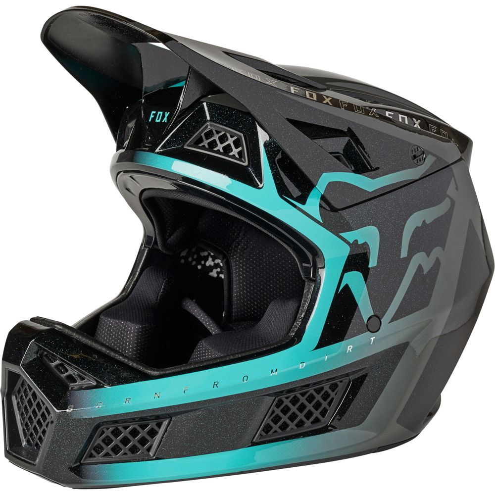 Casco Bicicleta Rampage Pro Carbon Mips Negro Esmeralda Fox | Casco MTB Fox casco fox racing motocross mtb