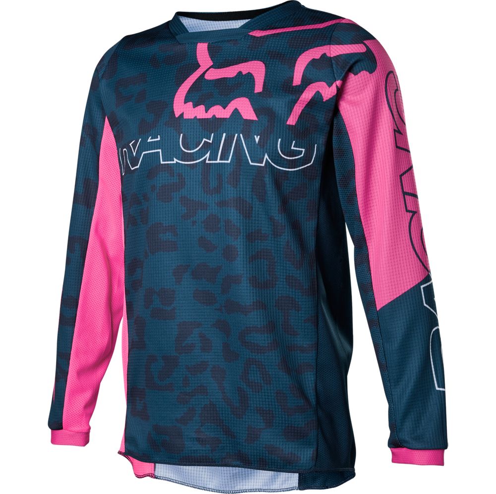 Polera Moto Niña 180 Skew Azul Fox polera moto fox motocross