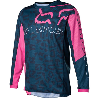Polera Moto Niña 180 Skew Azul Fox polera moto fox motocross