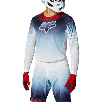 Polera Moto Airline Reepz Blanco/Rojo/Azul Fox polera moto fox motocross
