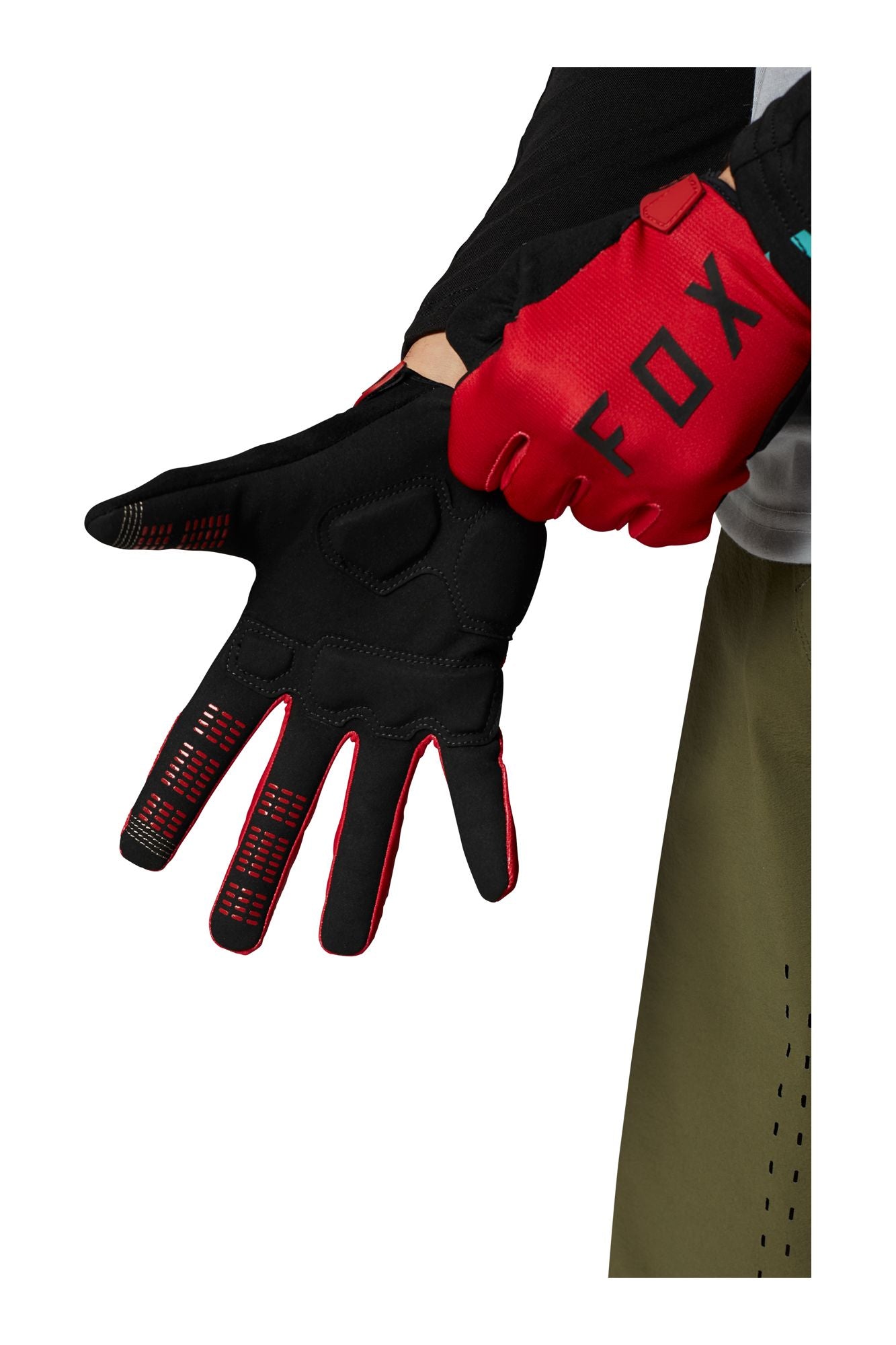 Guantes Bicicleta Ranger Gel Rojo Fox - imagen 2