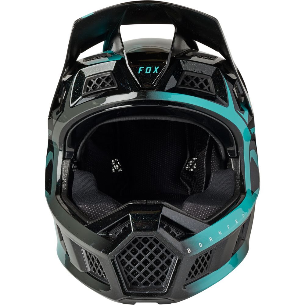 Casco Bicicleta Rampage Pro Carbon Mips Negro Esmeralda Fox | Casco MTB Fox casco fox racing motocross mtb