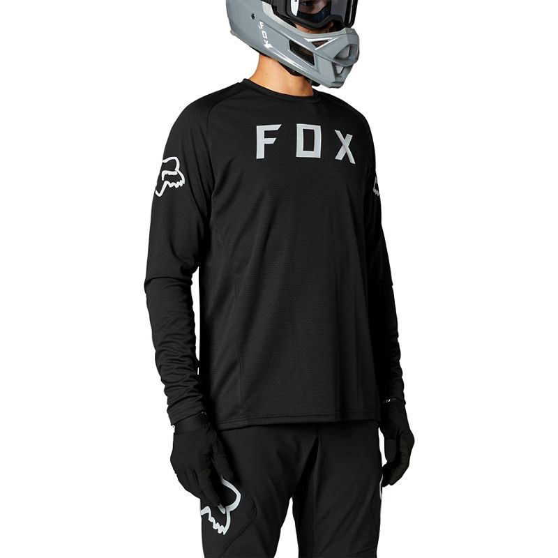 Polera Bicicleta Defend Manga Larga Negro Fox polera bicicleta fox mtb