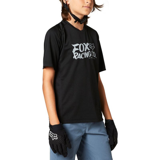 Polera Bicicleta Niño Defend Negro Fox polera bicicleta fox mtb