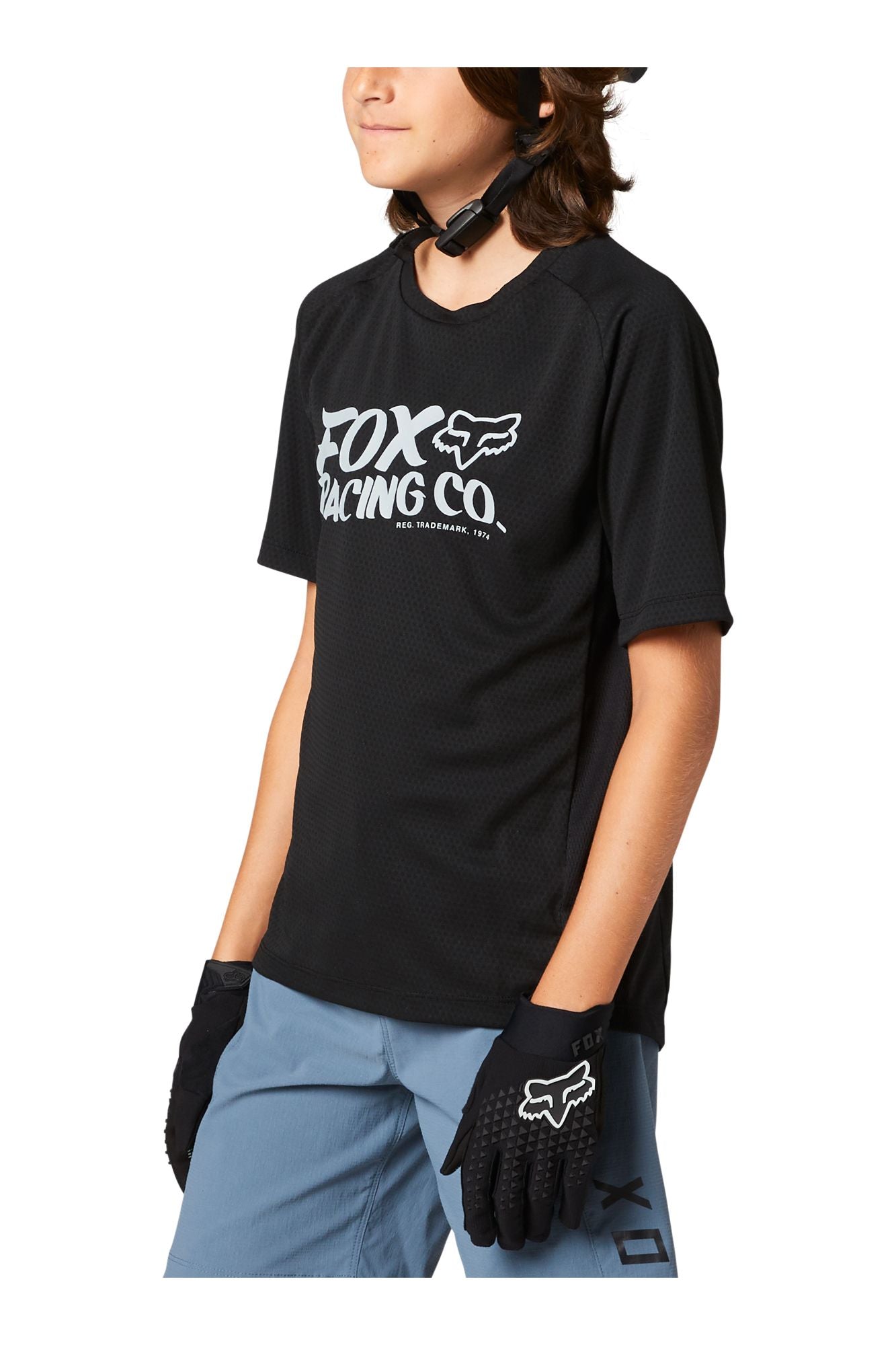 Polera Bicicleta Niño Defend Negro Fox polera bicicleta fox mtb