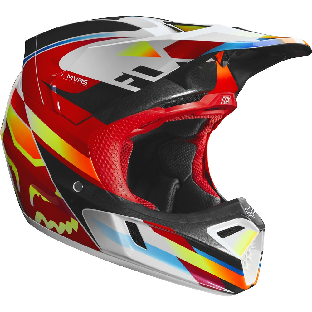 Casco Moto V3 Motif Rojo Amarillo Fox | Casco Moto Fox casco fox racing motocross mtb