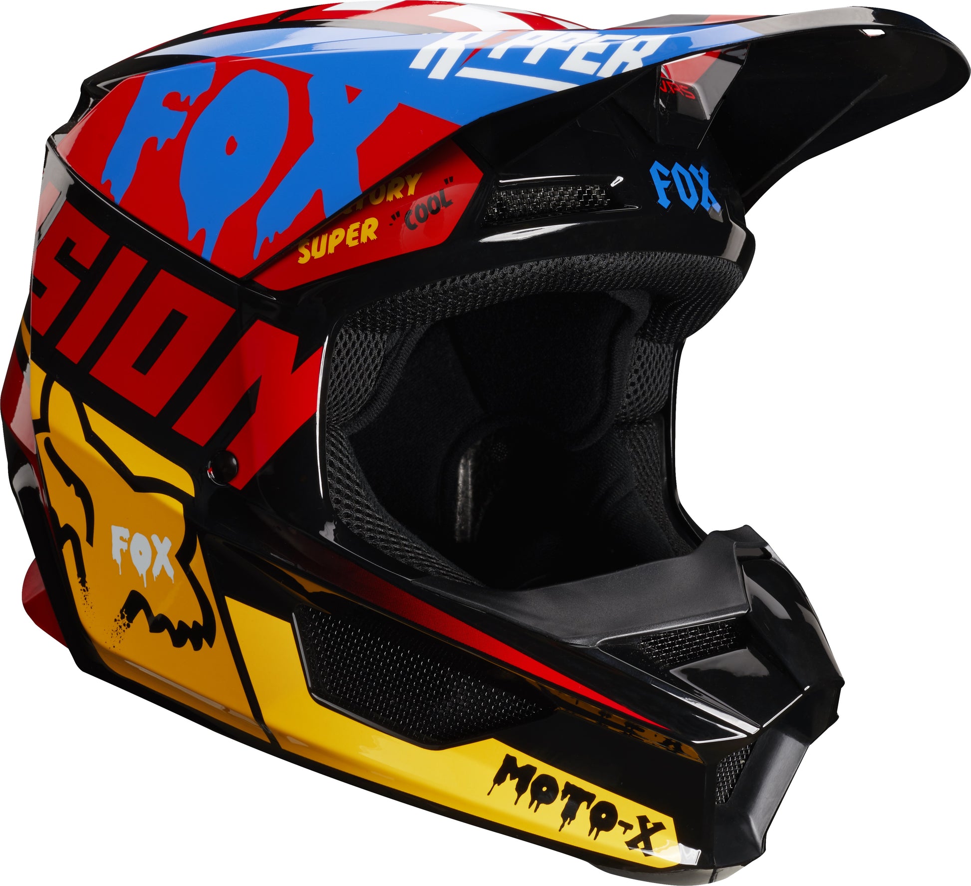 Casco Moto Niño V1 Czar Negro Amarillo Fox | Casco Moto Fox casco fox racing motocross mtb