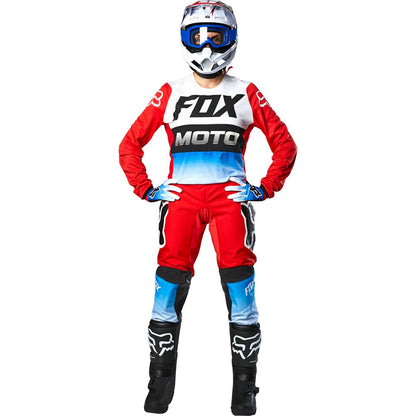 Polera Moto Mujer 180 Fyce Azul/Rojo Fox polera moto fox motocross
