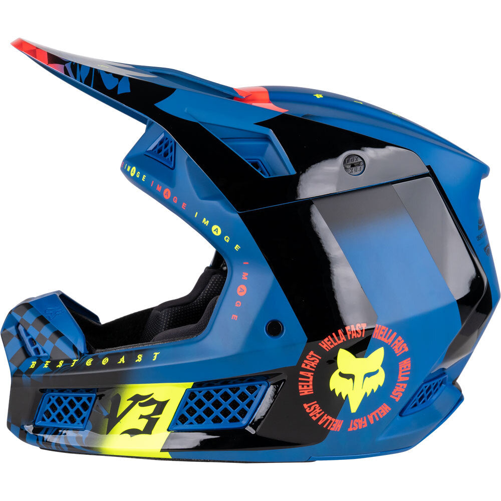 Casco Moto V3 Rs Mawlr Ece Azul Fox | Casco Moto Fox casco fox racing motocross mtb