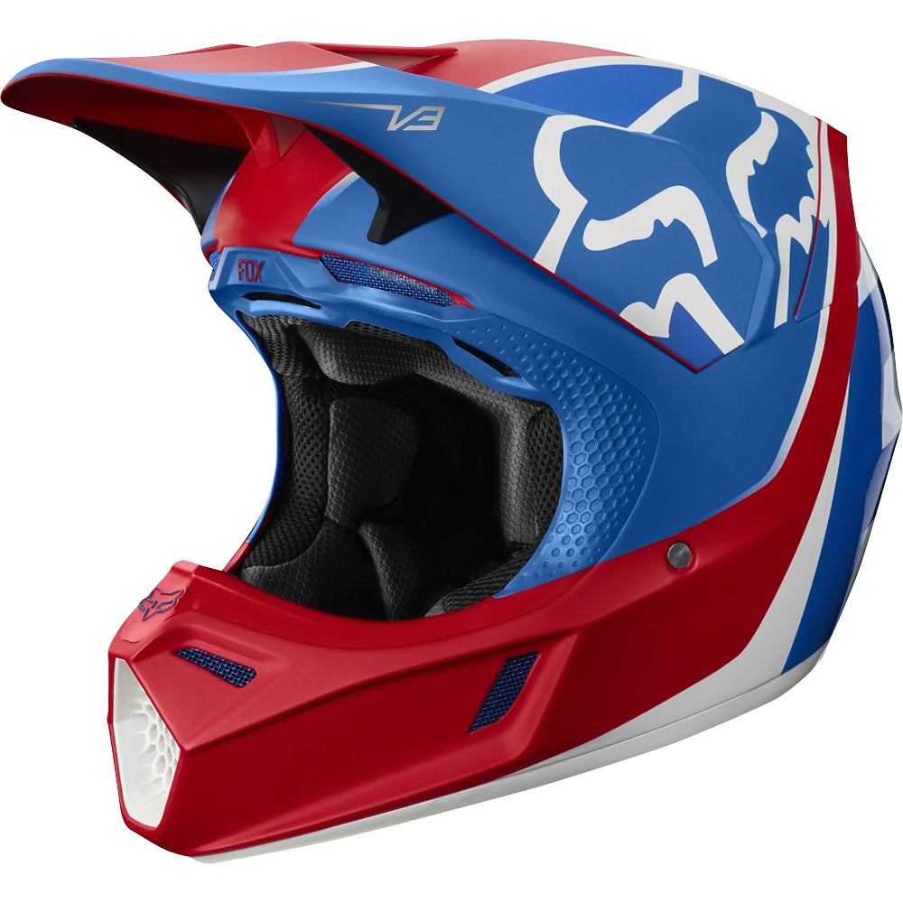 Casco Moto V3 Kila Azul Rojo Fox | Casco Moto Fox casco fox racing motocross mtb