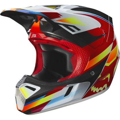 Casco Moto V3 Motif Rojo Amarillo Fox | Casco Moto Fox casco fox racing motocross mtb