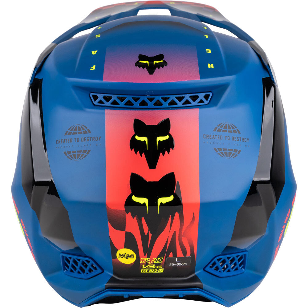 Casco Moto V3 Rs Mawlr Ece Azul Fox | Casco Moto Fox casco fox racing motocross mtb