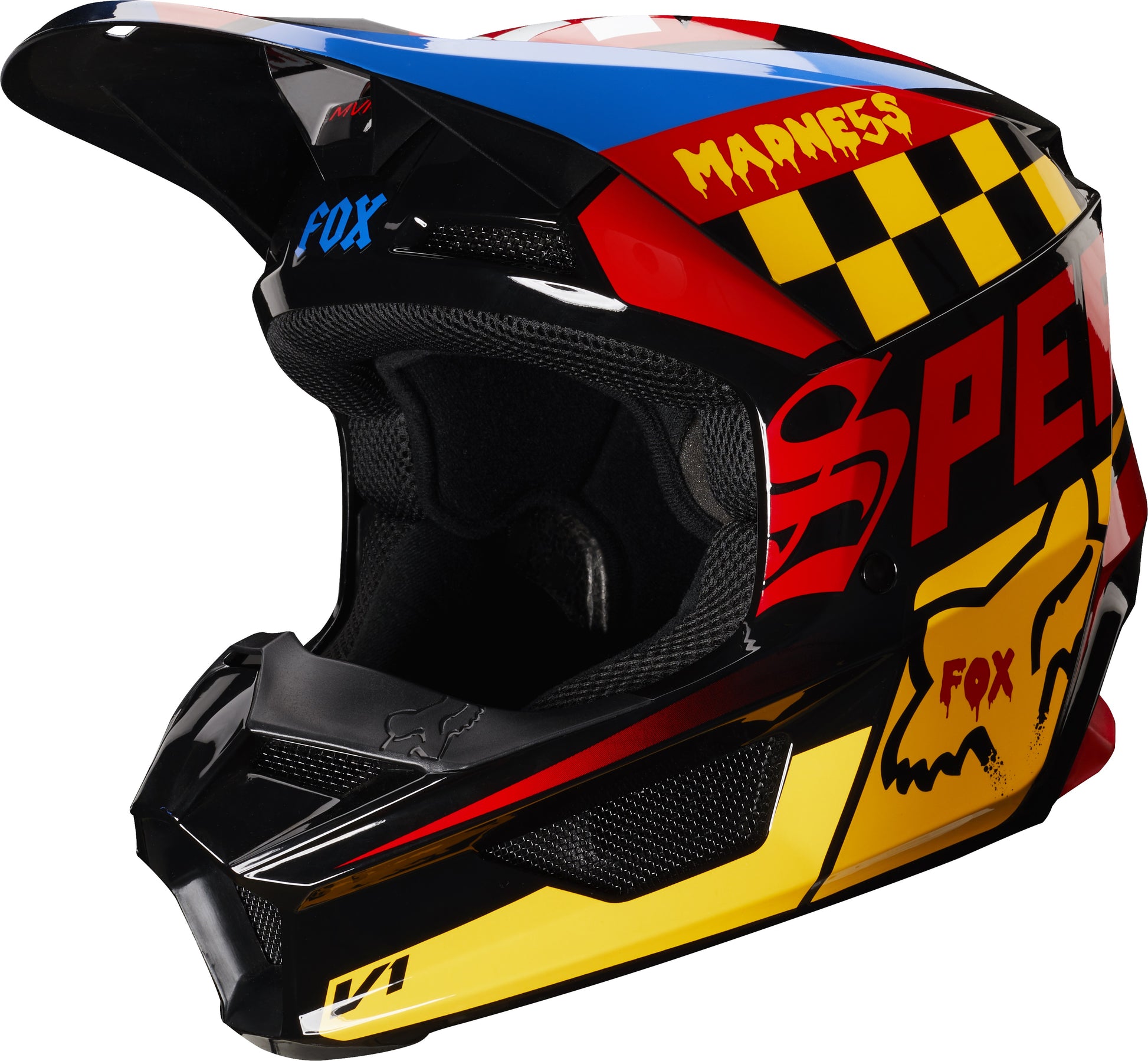 Casco Moto Niño V1 Czar Negro Amarillo Fox | Casco Moto Fox casco fox racing motocross mtb