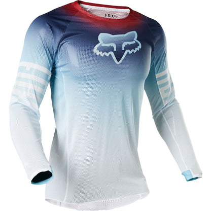 Polera Moto Técnica Airline Reepz Blanco/Azul Fox polera moto fox motocross