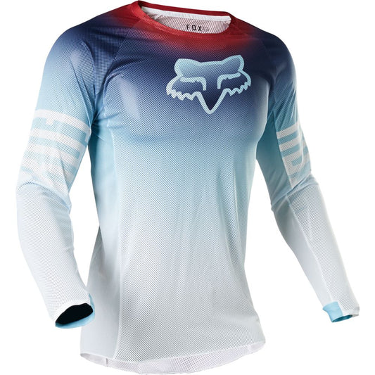 Polera Moto Técnica Airline Reepz Blanco/Azul Fox polera moto fox motocross
