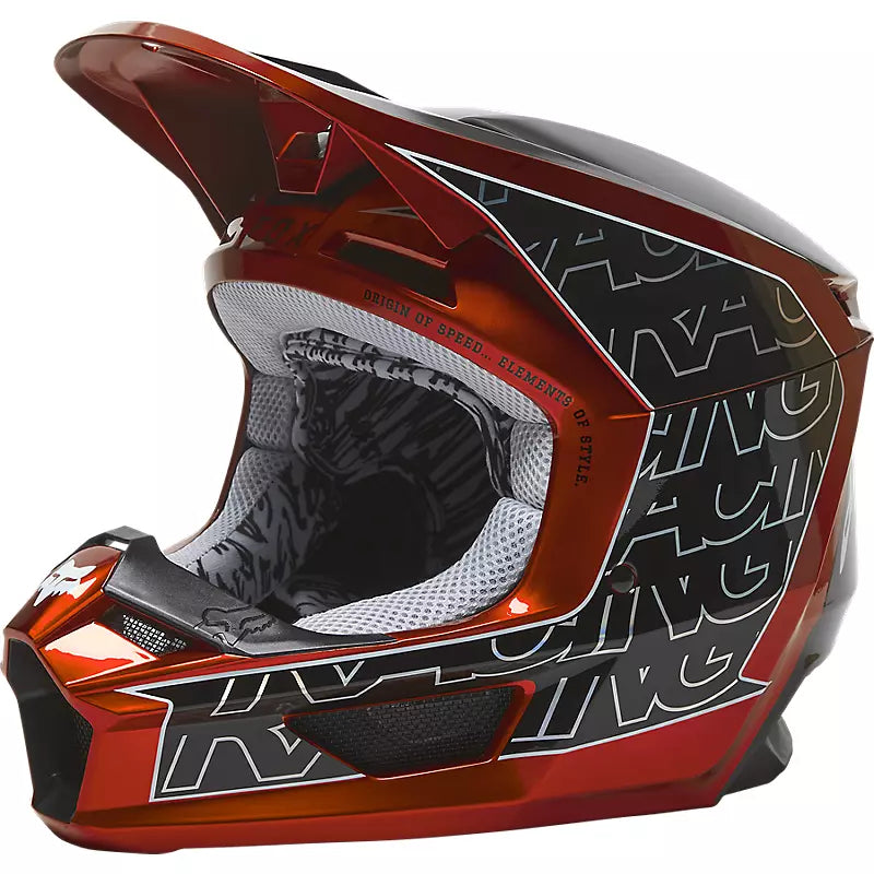 Casco Moto Niño V1 Peril Rojo/Negro Fox
