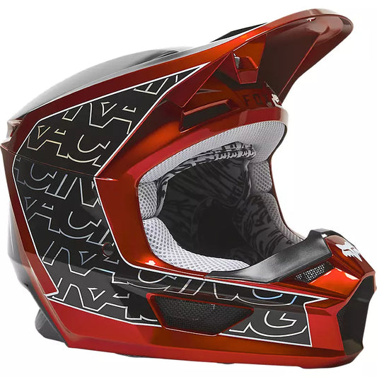Casco Moto Niño V1 Peril Rojo/Negro Fox