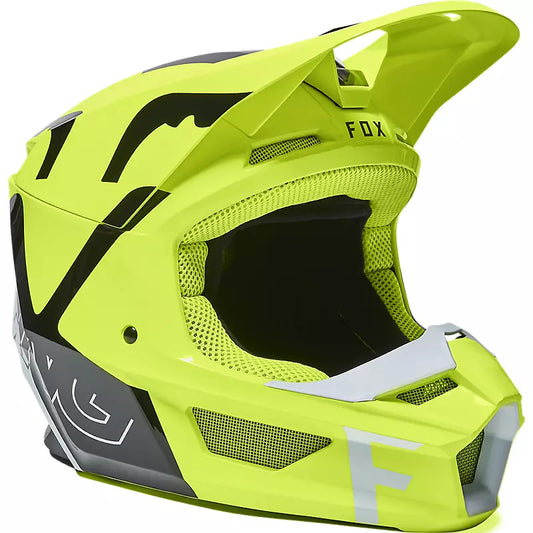 Casco Moto Niño V1 Skew Amarillo Fox