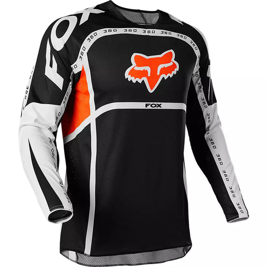 Polera Moto 360 DVIDE Negro/Naranjo Fox