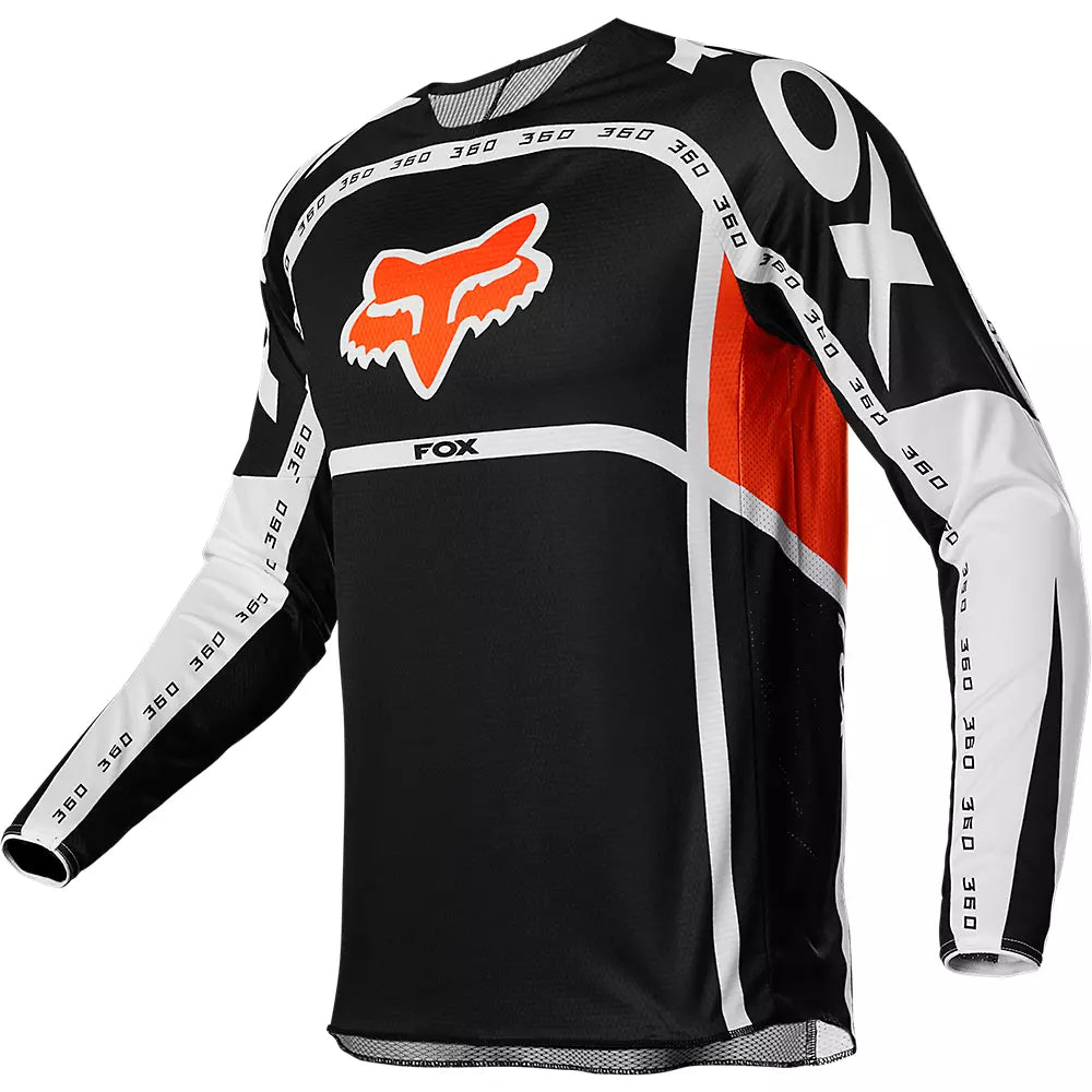 Polera Moto 360 DVIDE Negro/Naranjo Fox