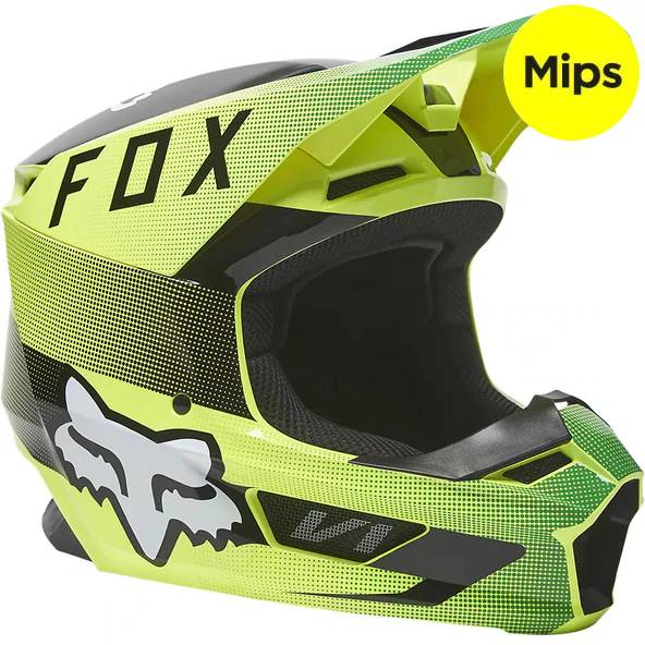 Casco Moto V1 Ridl Amarillo Fox | Casco Moto Fox casco fox racing motocross mtb