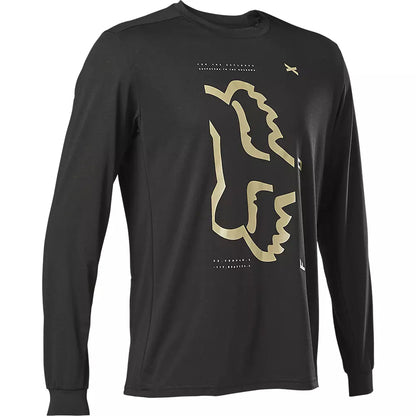 Polera Bicicleta Ranger Drirelease® Manga Larga Negro Fox polera bicicleta fox mtb