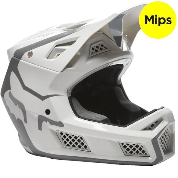 Casco Bicicleta Rampage Pro Carbon Mips Blanco/Gris Fox | Casco MTB Fox casco fox racing motocross mtb