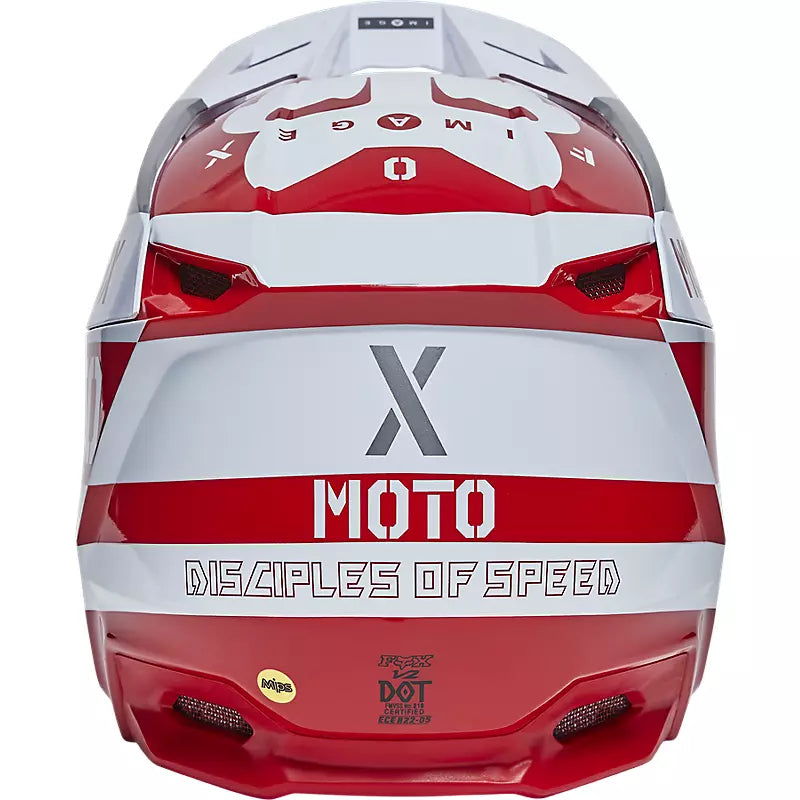 Casco Moto V2 Nobyl Blanco/Rojo Fox | Casco Moto Fox casco fox racing motocross mtb