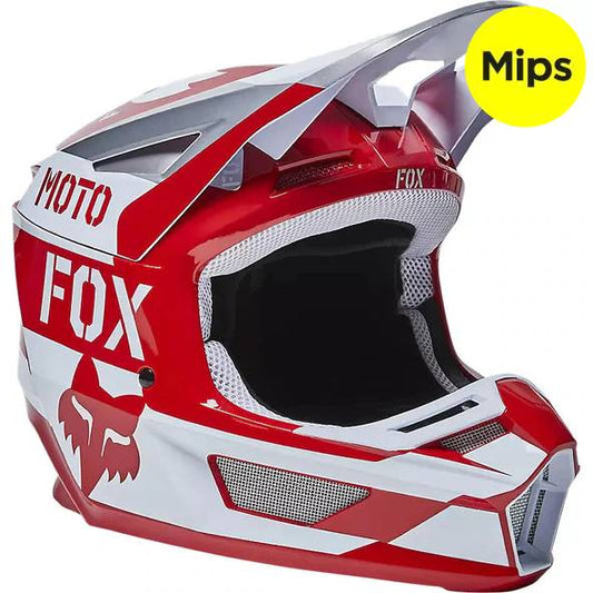 Casco Moto V2 Nobyl Blanco/Rojo Fox | Casco Moto Fox casco fox racing motocross mtb