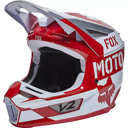 Casco Moto V2 Nobyl Blanco/Rojo Fox | Casco Moto Fox casco fox racing motocross mtb